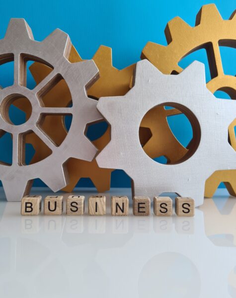Successful form of government and business development closeup. Mechanical gears and cogwheels business concept.